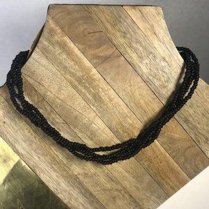 Matte Glass Beaded Multi Strand Necklace